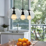  Modern Nordic Chandelier 3 Heads Iron Glass Indoor Home Decors Pendant Lights Dining Room Bar Salon Hanging Lamp Fixtures