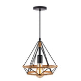 Modern Cage Pendant Light E27 Iron Minimalist Vintage Scandinavian Loft Pyramid Pendant Lamp Metal Hanging Ceiling Lamp Fixtures