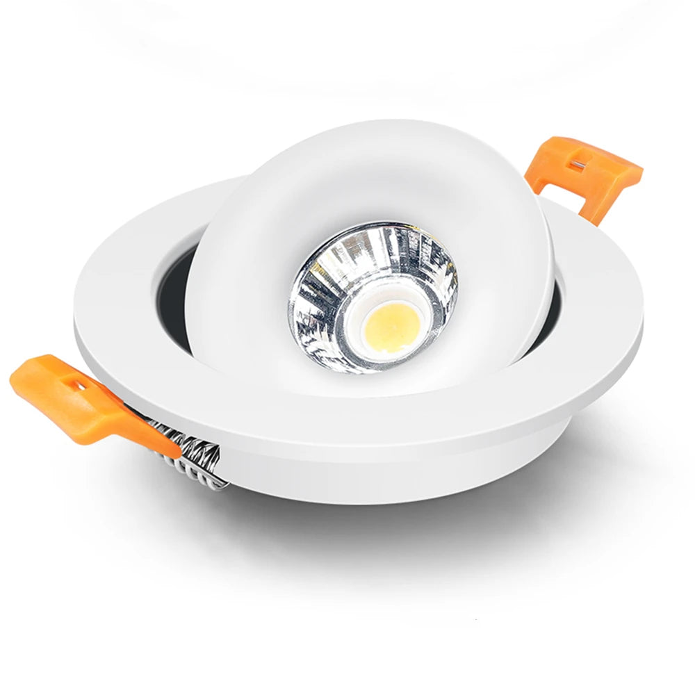 LED Downlights Dimmable 360 Angle Adjustable COB Ceiling Recessed Downlights 5/7/10/12/15/18W Ceiling Spot Lights Home Bedroom