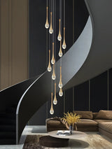 Crystal Chandelier Modern Villa Living Room Chandelier Hanging Lamp LED Crystal Lamp Exhibition Hall Staircase Pendant Lamp