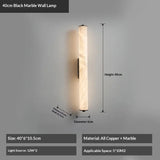 Spanish Natural Marble Wall Sconce Lamp - Cylindrical Up & Down LED Wall Light Fixture for Bathroom, Bedroom, Stairs & Parlor Decor