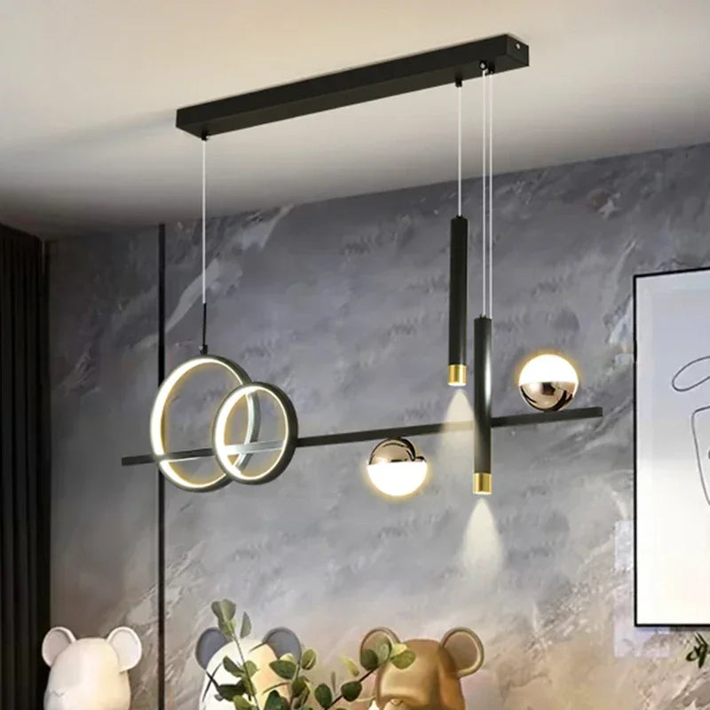 Modern Minimalist Led Pendant Lights with Spot Lamps for Kitchen Table Dining Room Office Chandeliers Lighting Luster Fixture