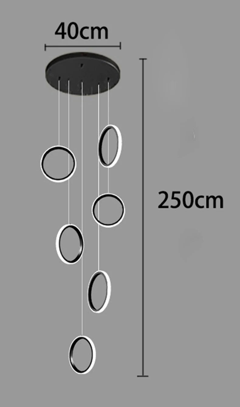 Modern Long Spiral Chandelier - Grand Staircase Pendant Lamp for High Ceilings