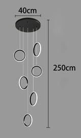 Modern Long Spiral Chandelier - Grand Staircase Pendant Lamp for High Ceilings
