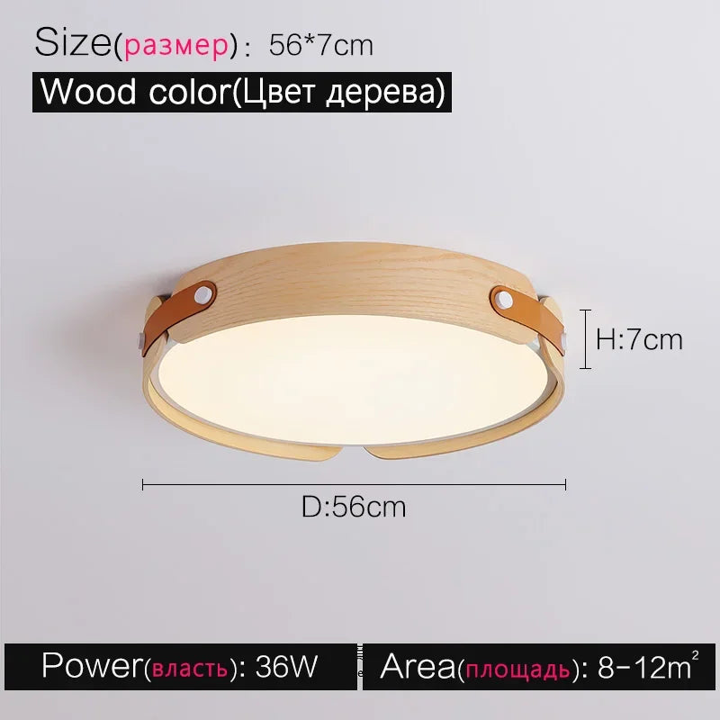 Ceiling Lamps Japanese Creative Walnut Bedroom Lamp Modern Lamp Round Room Lamp Main Bedroom Restaurant Nordic Lamp