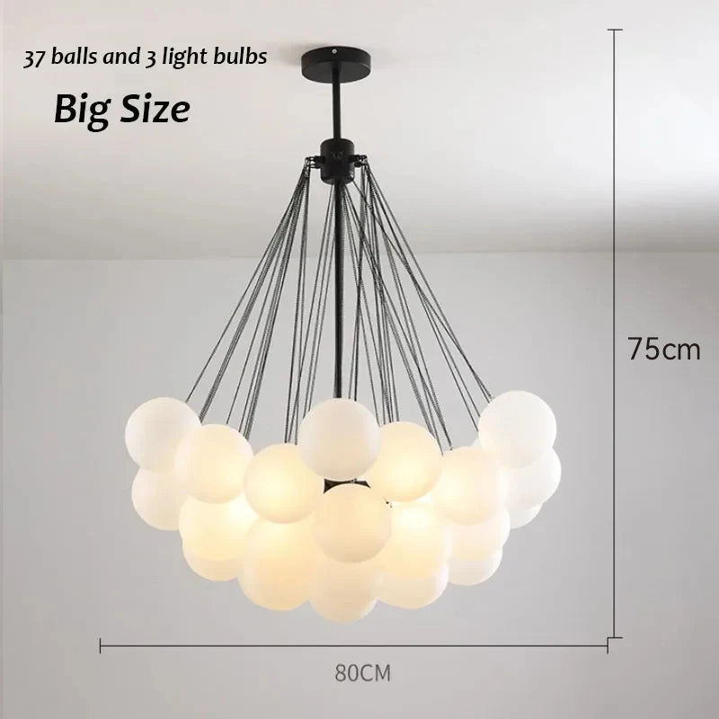 Modern Glass Balls Chandeliers Black/Gold Dining Living Room Bedroom Cafes Hall Home Decor Pendant Light Indoor Lustre Luminaire