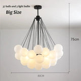 Modern Glass Balls Chandeliers Black/Gold Dining Living Room Bedroom Cafes Hall Home Decor Pendant Light Indoor Lustre Luminaire
