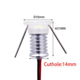Mini IP65 Waterproof Acrylic LED Spotlight (0.5W / 1W, DC 12V) - Micro Recessed Downlight for Ceiling, Cabinets, Stairs & Display