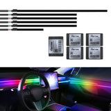 Car's atmosphere with 18 acrylic strips in 64 Colors , controlled by a Bluetooth app.