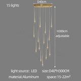 Nordic Style LED Modern Pendent Lamp Suitable For Villa Staircase Pendant Double-Layer Attic Ceiling Lamp Living Room Chandelier