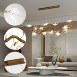 Luxury Glass Bird Chandelier (Designer Swallow Pendant Light) - Modern Decorative Hanging Ceiling Lamp Fixture for Living Room & Dining Room