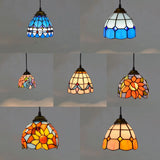 Colorful Mediterranean Style Bohemia Lamp Stained Glass Shade Mosaic Pendant Light for dining room bar lighting