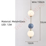 Colorful Ball LED Pendant Light White Glass Ball For Bedroom Dining Room Kitchen Hanging Lamp 4000K Wire Adjustable