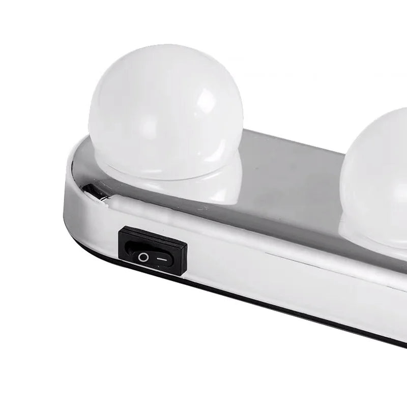 4-Bulb LED Makeup Mirror Light - Portable Suction Cup Vanity Light Bar