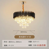 Nordic Luxury Crystal Chandelier Round Pendant Light LED for Living Room Hotel Lobby Hallway Modern Home Decor Hanging Lamp