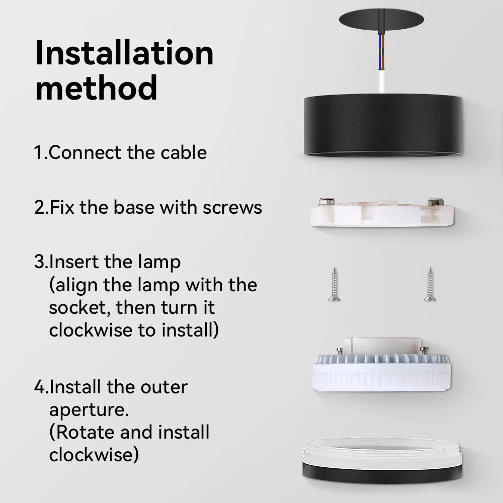 Indoor Led Downlight  GX53 Spot Led Light Replaceable Bulb 220V Ceiling Down Lighting For Bedroom Living Room Home Decor Spotli