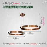Modern Salon Design Ring Ceiling Chandelier Dining Room Pendant Lamp Bedroom Home LED Lighting Fixtures
