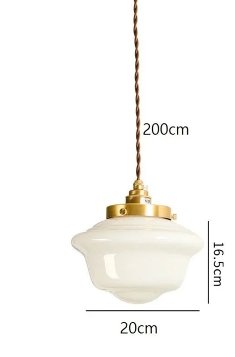 White Glass LED Pendant Light Fixtures Japanese Style Nordic Modern Copper Pendant Lamp Hanging Lights Luminaria Lampara
