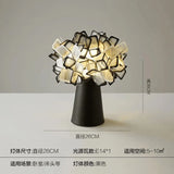 Nordic Italian Designer Flower LED Table Lamp (E14 Bulb Base) - Simple Modern Creative Accent Desk Light for Bedroom Bedside & Living Room Decor