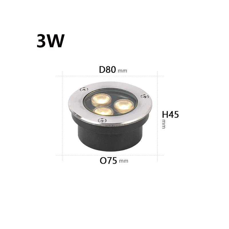Ultra-Thin IP67 Waterproof LED Buried Light - 3W 5W 9W Outdoor Garden Path Spotlight