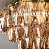 2025 Contemporary Glass Pendant Lamp Round Rectangle Chandelier Silver Black Finish Adjustable Ceiling Light Villa