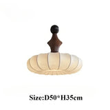 Nordic Modern Cloth & Wood Ceiling Chandelier - Minimalist Fabric Pendant Light Fixture for Living Room, Bedroom & Salon Decor