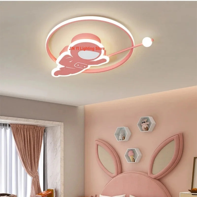 New Designer Home Warm Children's Room Ceiling Light Creative Simple Modern Personality Astronaut Boys Girls Bedroom Lighting