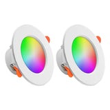 Tuya Smart WiFi 10W RGBCW LED Recessed Downlight (2700K-6500K) - App Dimmable Color-Changing & Tunable White Ceiling Spotlight Compatible with Alexa & Google Home