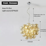 Nordic Balloon Bubble Lighting Boy Children's Bedroom Chandelier Living Room Model Restaurant Creative Ash Glass Lamp
