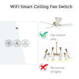 Ceiling Fan Smart Switch WiFi Fan Controller Phone App Voice Remote Control Plastic Switch EU