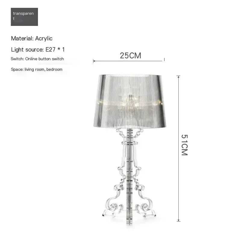Nordic Designer Transparent White Baroque Ghost Table Lamp Bedside Sofa Lighting Decoration LED Ambient Light