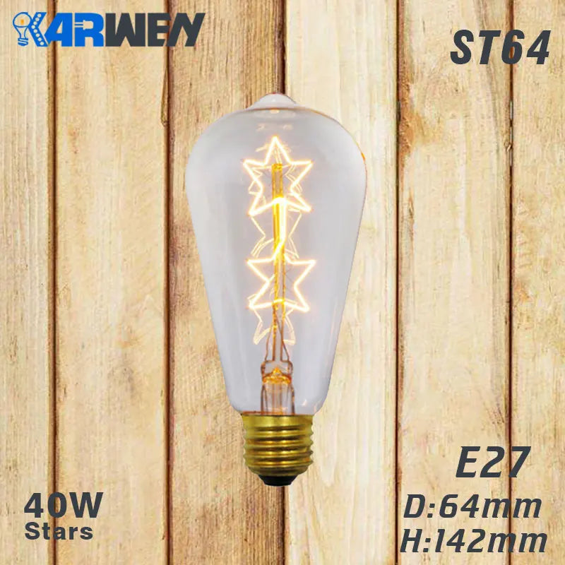 Edison Bulb E27 Incandescent Retro Lamp 40W 220V ST64 A19 T45 T10 G80 G95 Antique Vintage Bulb Edison Lamp filament Light bulb