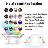 1-5PCS Graffiti Bluetooth Intelligent RGBCCT LED Downlight Full Color Dimming Alexa Voice APP Control Tuya Downlights 10W 15W