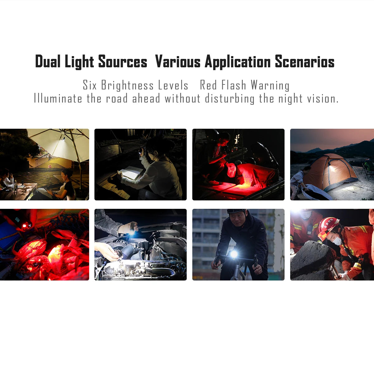 BL70 EDC Flashlight 6000 Lumens Cree XHP70 HI LED Type-C Rechargeable Dual Light Source for Camping and Work Lights