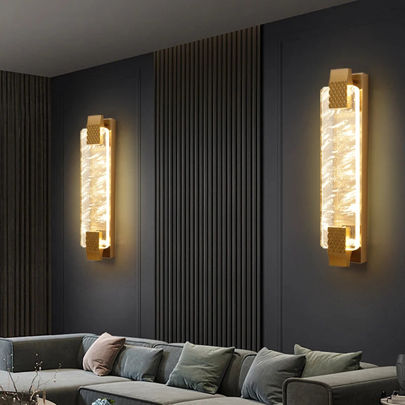 Luxury Modern LED Wall Lamp (Gold/Black) - Decorative TV Background Sconce & Bedside Light Fixture for Living Room & Bedroom