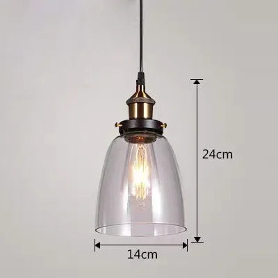 American Retro Industrial Loft Chandelier Bar Counter Restaurant Bar Pendant Lamp Creative Home Simple Glass Hanging Lights