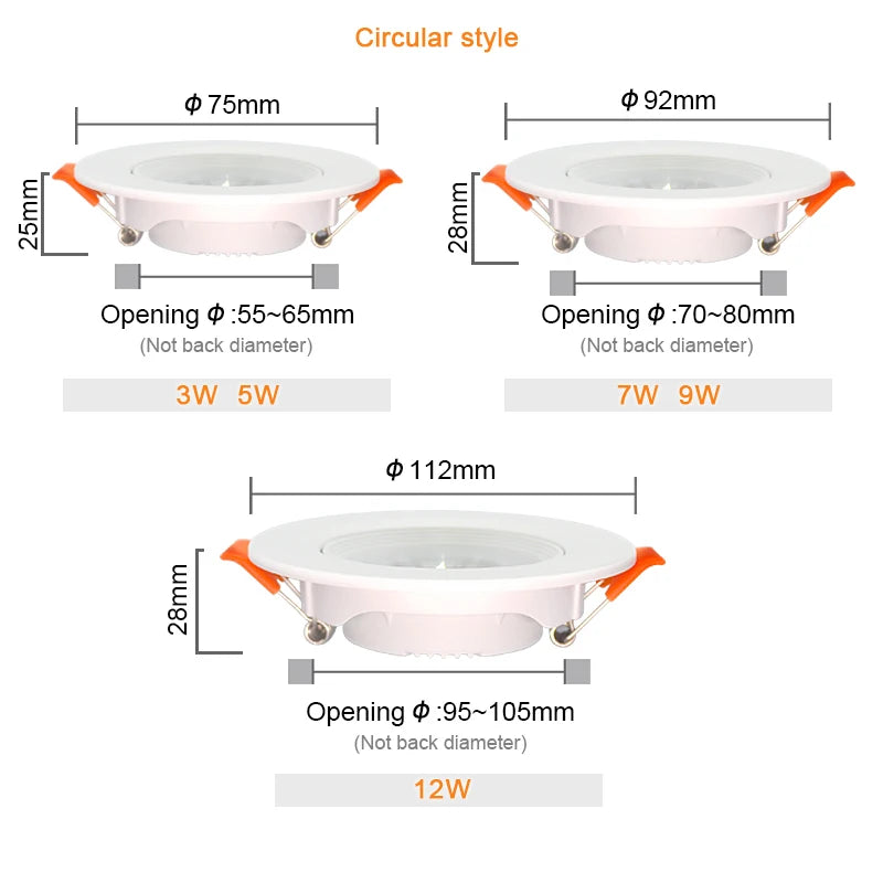 10Pcs LED Downlights 7W 9W Spot Lights 5W 12W 3W AC220V 110V COB Chip Recessed Ceiling Lamps For Home Illumination