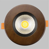 Country Decor Walnut Wooden LED Recessed Downlight (5W 110V-220V) - Solid Wood Ceiling Spotlight Fixture for Living Room, Kitchen & Loft Interior