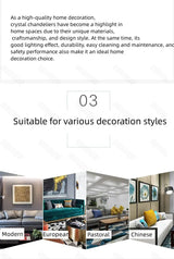 Modern Luxury Crystal LED Chandelier For Living Room Bedroom Dining Room Kitchen Ceiling Lamp Silver Chrome Remote Control Light