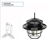 Vintage Style Ceramic Wick Camping Light Rechargeable LED Super Bright Camping Light 4 Lighting Modes Waterproof Outdoor Light