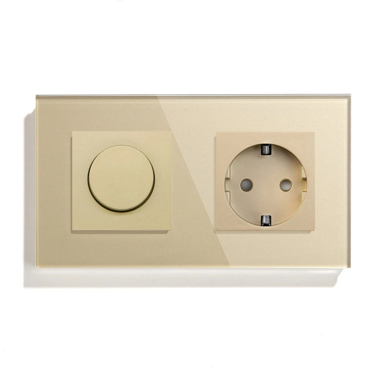 Dimmer Light Switch Rotary Knob Glass Mechanical LED Dimmable Wall Mounted Switches EU Standard Switches