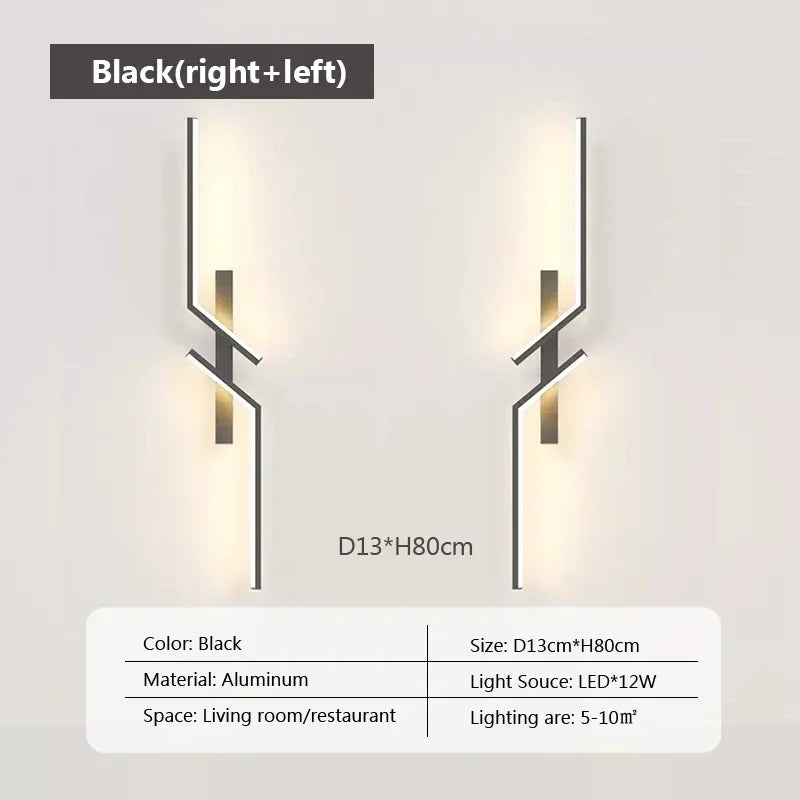 Modern Minimalist LED Strip Wall Lamp - Linear Wall Lighting Fixture for Bedroom Bedside, Living Room TV Background & Sofa Accent Decor