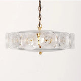 Vintage Glass Petal Chandelier for Living Room Dining Room French Green Cear Glass Hanging Pendant Chandelier Lights Bedroom