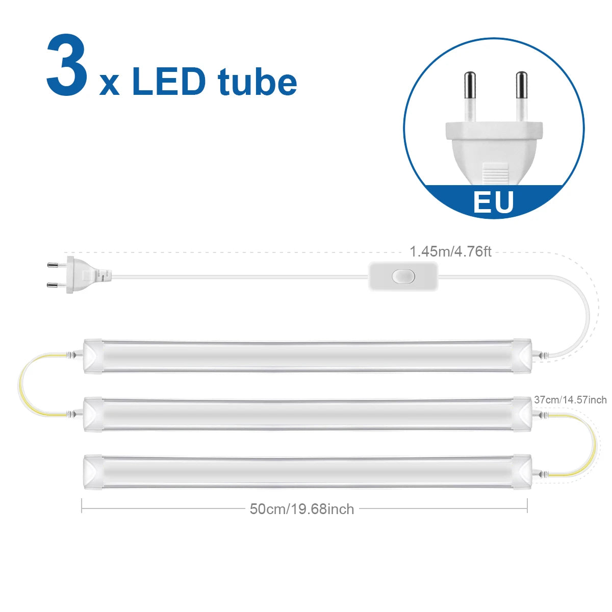 50cm LED Tube Light Bar (T5 15W / T8 25W) - Under Cabinet, Kitchen Wall Lamp & Fluorescent Tube Replacement
