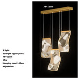 Luxury Hanging Acrylic Chandeliers for Bedroom Living Dining Room Office Hall Iron Paper Hanging Lamps Nordic Branch Chandeliers