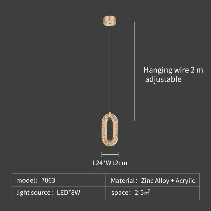 Modern Rings LED Chandeliers For Staircase Luxury Long Hanging pendant Lamps Gold Creative Indoor Attic Lighting Lustre Fixtures