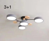 Nordic Macaron Ceiling Light - Modern Log & Metal Lamp for Living Room