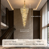 Luxury Crystal Chandelier Light - Grand Pendant Lamp Fixture for Villa Foyer, Hotel Lobby, Living Room & Staircase