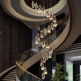 Modern Home Decoration Crystal Ceiling Lights Chandelier Staircase Pendant Lamp Living Room Hanging Lights Interior Lighting