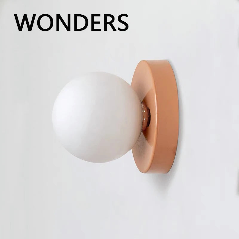 Macaron Soft Style Small Wall Sconce - Modern E27 Ball Lamp for Home Decor